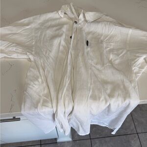 Versace Cream Lightweight button up Shirt